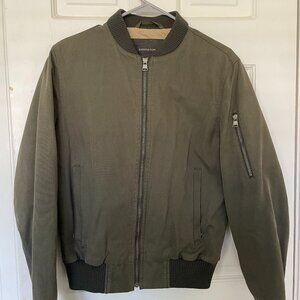 Vintage Olive Green 100% Cotton Bomber Jacket Banana Republic Sz S
